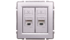 KOS66 Gniazdo komputerowe podwójne 2xRJ45 kat.5e nieekranowane aluminium 664067