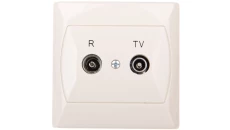 AKCENT Gniazdo antenowe RTV przelotowe 10dB beżowe GPA-10AP/01