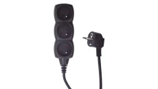 Przedłużacz 3-gniazda z/u 1,5m /H05VV-F 3G1/ czarny PC0311