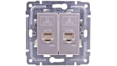 DANTE Gniazdo komputerowe podwójne 2xRJ45 kat.5e nieekranowane inox 454167