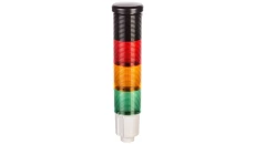 Kolumna sygnalizacyjna fi 45mm, światło zielone/pomarańczowe/czerwone ciągłe LED, dźwięk ciągły lub przerywany 24VDC 8LT4K05BG