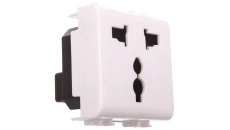 Plakietka gniazda 2P+E 13A 250V/15A 127V multistandard biała GW10310