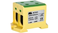 Złączka szynowa 2-torowa 35-150mm2 żółto-zielona EURO multiOTL 150 2xAl/Cu 607150 E