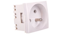 Gniazdo Z Uziemieniem Białe 45mmx45mm / 24546-W