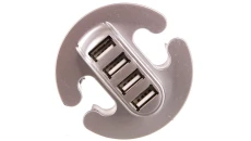 HUB USB 4 porty srebrny HB-USB-4X-80