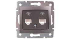 DOMO Gniazdo telefoniczne podwójne niezależne 2xRJ11 grafit 011380041 24929