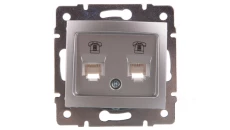 DOMO Gniazdo telefoniczne podwójne niezależne 2xRJ11 srebrne 011380043 24870