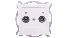 AS Gniazdo antenowe RTV przelotowe 14dB ecru GPA-14GP/m/27