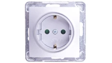 IMPRESJA Gniazdo pojedyncze z/u Schuko z przesłonami srebrne GP-1YSP/m/18