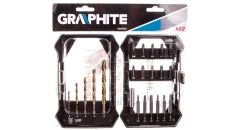 Zestaw wierteł i bitów HSS 3, 4, 5, 6, 8mm, bity 25mm, bity 50mm, /zestaw 22szt./ 55H215