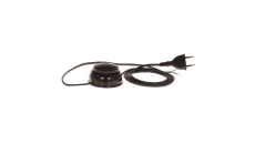 Przyłączacz z wtyczką płaską z wyłącznikiem nożnym do lamp, dwutorowy 250V 2,5A PWN-2/2X0,5/1,9 CZARNY