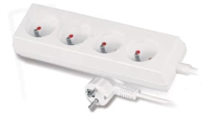 Przedłużacz 4-gniazda z/u 10A 1,5m /OMY 3x1/ biały PS-470