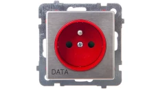 SONATA Gniazdo pojedyncze z/u DATA z przesłonami stal inox GP-1RMZDP/m/37