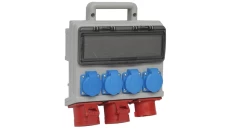 Rozdzielnica budowlana elCASE W16-0204 IP44, wtyk tablicowy CEE 16A-5P, gniazda: 4x GK 230V 16A, 2x CEE 16A 35200000