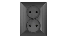 OPAL Gniazdo podwójne b/u grafit GPt-5 Op