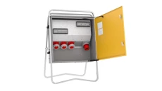 Rozdzielnica budowlana elBOX-XL W125-030000 IP44 wtyk CEE 125A-5P gn: 3xCEE 63A 3xRCCB 10kA 75516010
