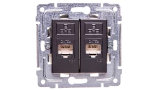 DANTE Gniazdo komputerowe podwójne 2xRJ45 kat.5e nieekranowane grafit 456067