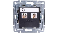 DANTE Gniazdo telefoniczne podwójne 2xRJ11 grafit 456064