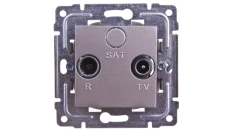 DANTE Gniazdo antenowe RTV przelotowe 8dB inox 454174