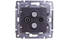 DANTE Gniazdo antenowe podwójne RTV/SAT/SAT grafit 456078