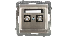 SONATA Gniazdo antenowe podwójne typu F stal inox GPA-2RMF/m/37