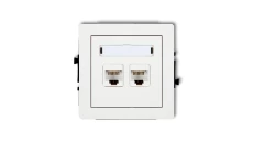 DECO Gniazda komputerowe podwójne 2xRJ45, kat. 5e, 8-stykowy biały DGK-2