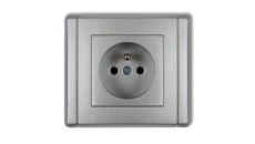 FLEXI Gniazdo pojedyncze z/u 2P+Z srebrny metalik 7FGP-1zp
