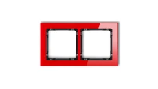 DECO Ramka podwójna - efekt szkła (ramka: czerwona spód: czarny) czerwony 17-12-DRS-2