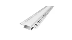 Profil led MiniLUX LINE-20 2m srebrny +Klosz mleczny klik (profil wpuszczany ze skrzydełkami do zagipsowania)