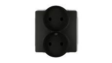DECO Soft Gniazdo podwójne b/u do ramki czarny mat 12DGPRSO-2p