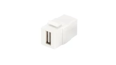Moduł Keystone USB 2.0 łącznik do gniazd i pustych paneli żeński/żeński biały DN-93400