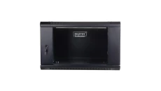 Szafa wisząca jednosekcyjna 19 cali 4U 279/600/450mm drzwi szklane czarna (RAL 9004) niezmontowana DN-WU19 04U/450/B