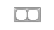 DECO Ramka uniwersalna podwójna z tworzywa DECO Soft srebrny metalik 7DRSO-2
