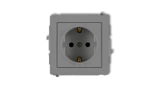 DECO Gniazdo pojedyncze z/u SCHUKO szary mat 27DGP-1sp