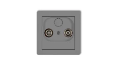 DECO Gniazdo antenowe RTV przelotowe 15dB szary mat 27DG15P