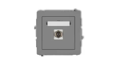 DECO Gniazdo antenowe pojedyncze typu F (SAT) niklowany szary mat 27DGF-1