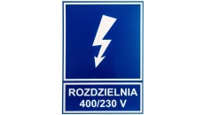 Tabliczka /znak informacyjny/ TZI 148X210P /ROZDZIELNIA 400V/230V E04TZ-01042141300