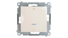 Simon 54 Łącznik dwubiegunowy z podświetleniem, szybkozłącza, kremowy DW2L.01/41