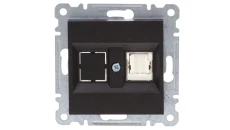 Lumina Gniazdo komputerowe pojedyncze RJ45 kat.5e UTP czarne WL2113