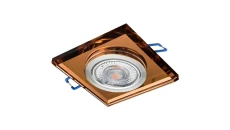 Oprawa szklana GLASSO-K-A kwadrat amber 90x8 halogenowa wpuszczana premiumled