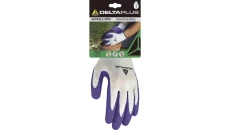 Rękawica dziana z poliestru, Strona Chwytna Powlekana Pianką Lateksową kolor biało-fioletowy 7 DPVV733VL07