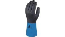 Rękawica z Pvc/nitrylową na wkładzie z poliamidu - Strona Chwytna Powlekana Pvc/Nitrylem - 30 Cm kolor niebieski 9 VV836BL09