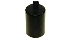 Metalowa osłona oprawki E27 czarna do kabla / przewodu w oplocie i lamp z czarną blokadą przewodu