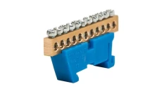 Listwa zaciskowa zerowa 11x10mm2 niebieska TH 35-11/N