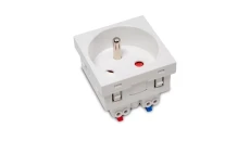 Gniazdo 230V z uziemieniem bezśrubowe 1-krotne std 45x45 białe E/BGN