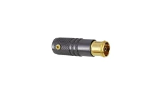 Profesjonalne gniazdo antenowe proste złote na kabel AG30 8mm