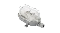 Oprawa LOFT OVAL-7040G, E27, 100W, szara-żeliwo, klosz przeźroczysty-szkło, IP54, siatka metalowa A1180