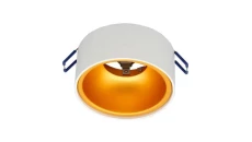 Oprawa MINI GOLDI-W/G WPUST biała ze złotym ringiem Gu10 okrągła sufitowa wpuszczana