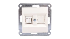 LUMINA2 Gniazdo komputerowe pojedyncze RJ45 Cat.5e UTP kremowe WL2111