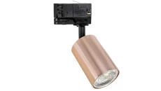Oprawa na szynę VERONA Gu10 Luxsystem-3F trzyfazowa Rose Gold (złoty różany) z czarnym przegubem i czarnym adapterem